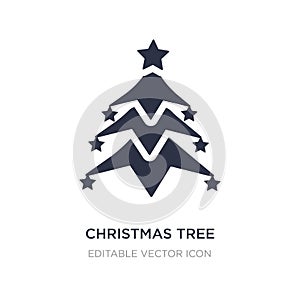 christmas tree with star icon on white background. Simple element illustration from Shapes concept