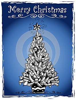 Christmas tree stylized drawing 3