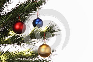 Christmas tree with three spheres