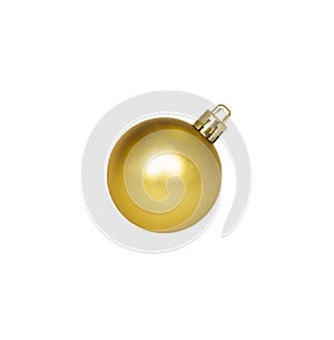 christmas tree toy golden ball isolated object