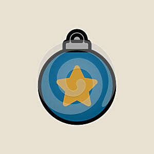 Christmas tree toy star icon simple flat style Christmas symbol