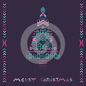 Christmas Tree - Tribal Vintage Aztec Theme