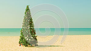 Christmas tree on a tropical beach