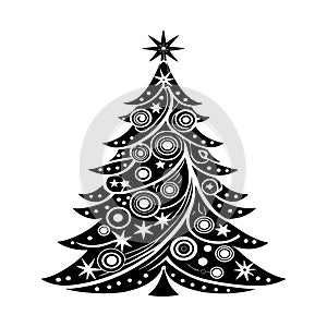 christmas tree vector art illustration 2