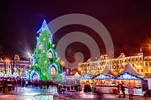 Christmas tree in Vilnius Lithuania 2015