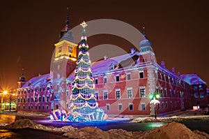 Christmas tree in Warsaw photo