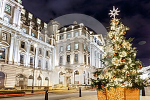 Christmas tree on Waterloo place in 2016, London