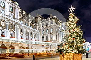 Christmas tree on Waterloo place in 2016, London