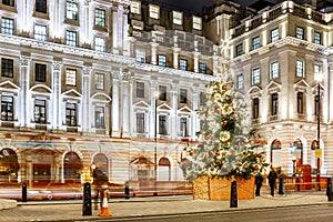 Christmas tree on Waterloo place in 2016, London