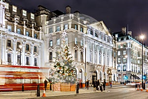 Christmas tree on Waterloo place in 2016, London