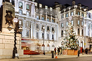 Christmas tree on Waterloo place in 2016, London