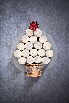 Christmas tree for wine lover, natural wine cork