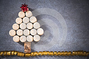 Christmas tree for wine lover, natural wine cork