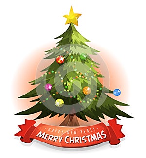 Christmas Tree With Wishes Banner