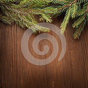 Christmas Tree on wooden background