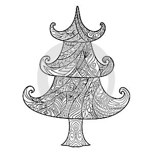Christmas tree, zendoodle design element photo