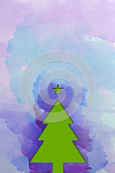 Christmas tree â€“ watercolor texture