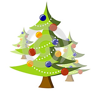 Christmas trees illustration