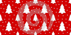 Christmas trees red winter seamless pattern