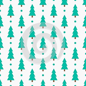 Christmas trees seamless winter forest pattern