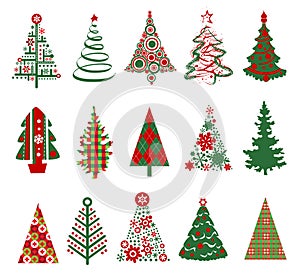 Christmas trees silhouettes