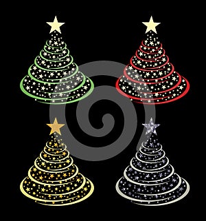 Christmas trees vector