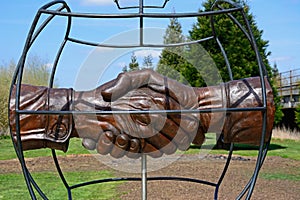 Christmas Truce memorial at the National Memorial Arboretum, Alrewas.