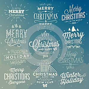 Christmas Typographic Background Set