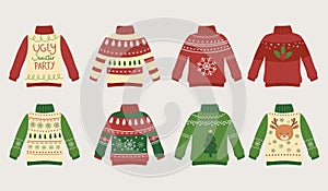 Christmas ugly sweaters party differents design