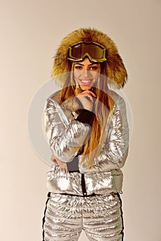 Christmas vacation. Beautiful winter. woman in winter clothes. Happy winter holidays. Girl in ski or snowboard wear