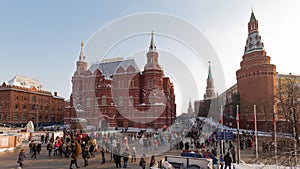 Christmas vacation at the Manege Square, Moscow