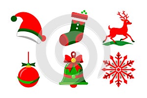 Christmas vector art illustration elements set