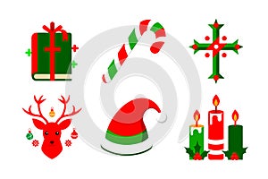 Christmas vector art illustration elements set