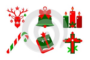 Christmas vector art illustration elements set