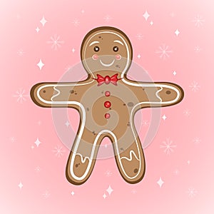 Christmas vector cookies man. Gingerbread for the new year