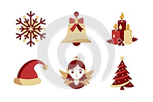 Christmas vector elements art illustration icon set