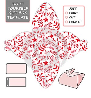 Christmas vector gift packaging template.