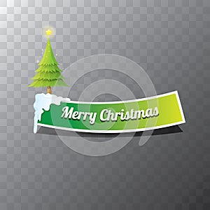 Christmas vector green button with christmas tree