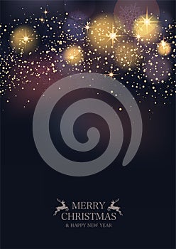 Christmas Vector Seamless Abstract Background With Halos, Stars, And Lights.