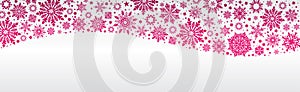 Christmas Vector snowflakes web banner White red and silver