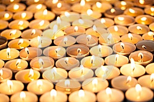 Christmas vigil candlelight celebration. Beautiful warm orange g