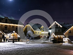 Christmas village snow atmosphere, Kranjska Gora Slovenia