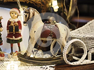 Christmas Vintage Decorations - Singer Trio with Horse Figurines