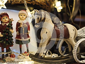 Christmas Vintage Decorations - Singer Trio with Horse Figurines