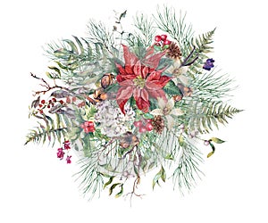 Christmas Vintage Floral Greeting Card