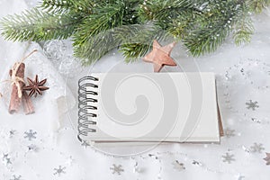 Christmas vintage greeting card mockup with decoration
