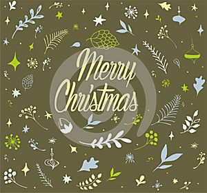 Christmas wallpaper patterns, hand drawn, vintage