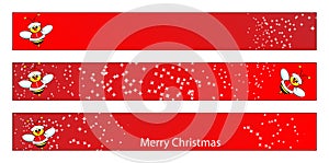 Christmas web banner with a bee