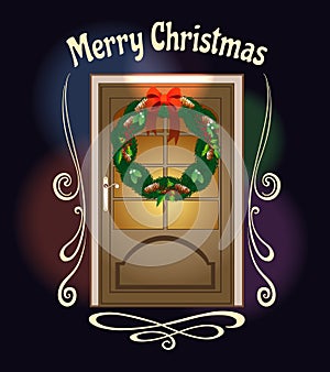 Christmas Welcome Wreath door Illustration