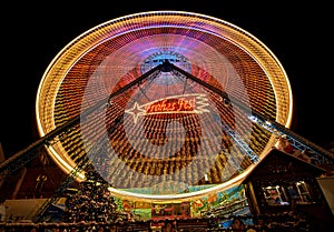 Christmas wheel glows